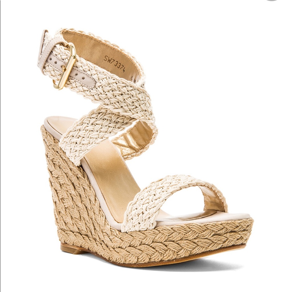 Authentic Stuart Weitzman Alex Wedge Espadrilles